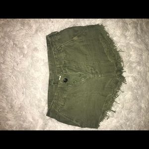 Army green shorts